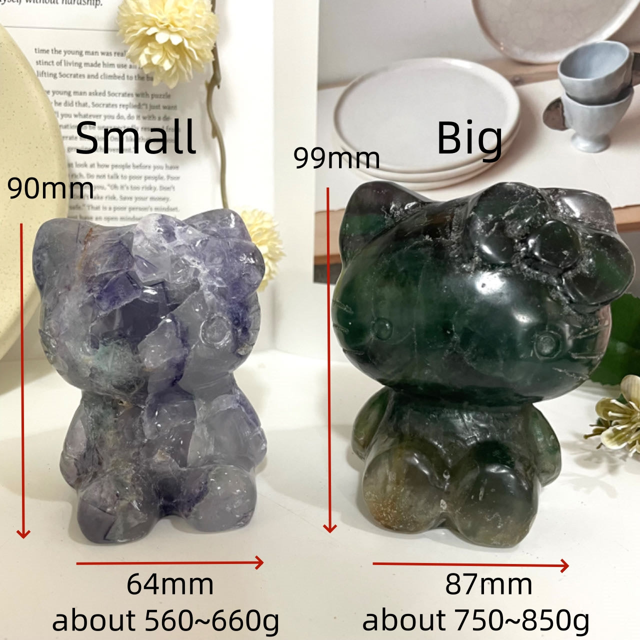 Stochastic 1PCS HK Hand-Carved Natural Flourite Amethyst Crystal Statue From IG Crystal
