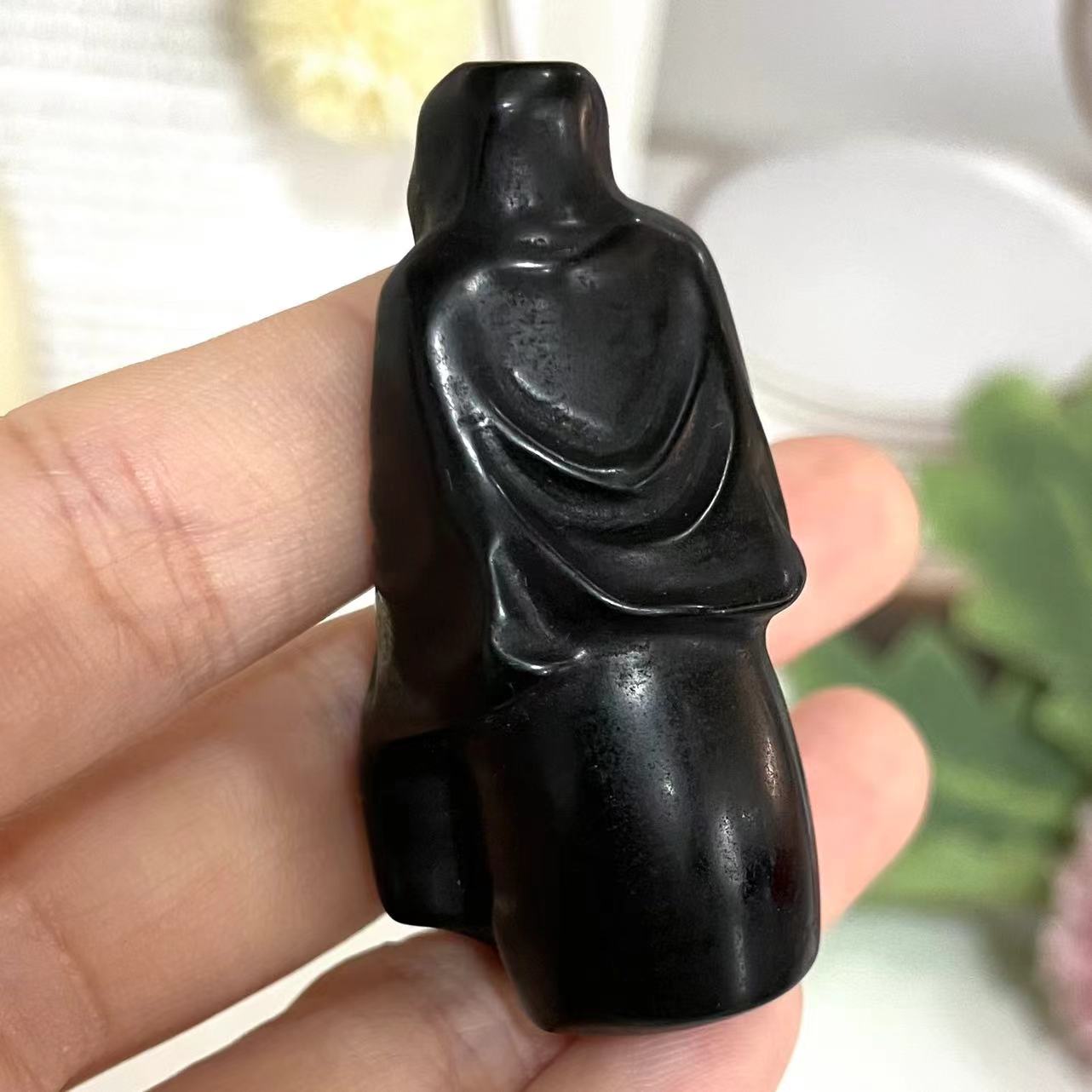 5PCS Death Crystal Black Obsidian 5CM Height Healing Stone From IG Crystal
