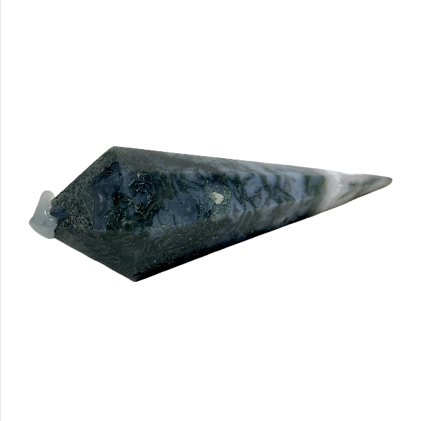 Moss Agate Crystal Wand Natural Stone Gem Mining Chakra Balancing Reiki Healing Crystal Mystery Crystal Display Crystal Shopping Online Home Office Decor From IG Crystal