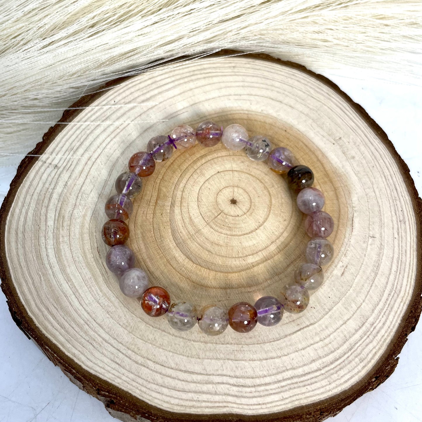 Purple Ghost Crystal Garden Quartz Bracelets 7mm 8mm Natural Crystals Healing Crystals Bracelet for Women and Men Teens Crystal Jewelry Shop Pretty Crystals From IG Crystal
