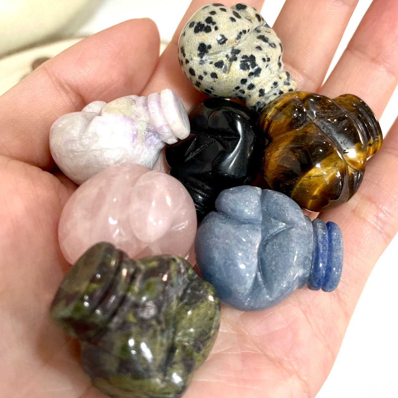 IG Crystal Boxing Gloves Crystals 5 pairs Rose Quartz Clear Quartz Amethyst Green Aventurine Sodalite Healing Stone Home decoration