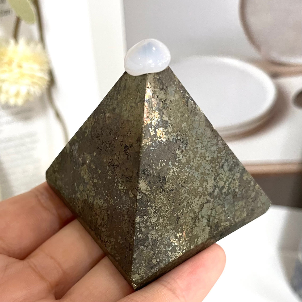 2PCS Pyrite Pyramid Crystal Healing Stone From IG Crystal