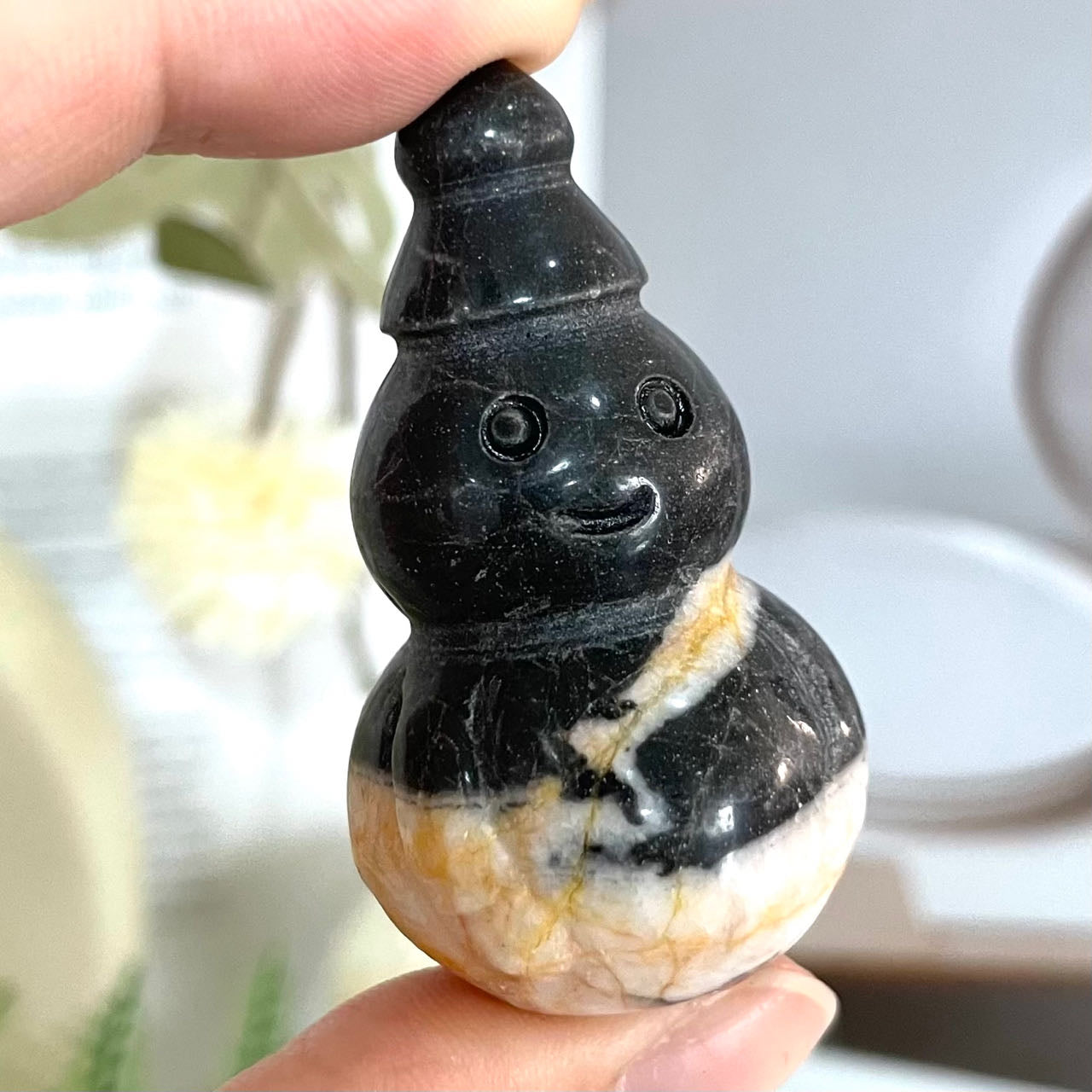Different Maerail Snowman Crystal Stochastic 5PCS Rose Quartz Clear Quartz Black Obsidian Kiwi Jasper Red Jasper Yellow Jade Sodalite Amethyst Healing Crystal From IG Crystal