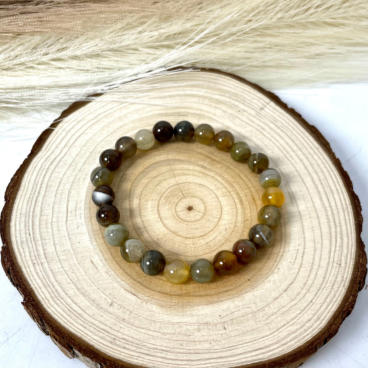 4 Counts Agate Crystal Bracelets 8mm Natural Crystals Healing Crystals Bracelet for Women and Men Teens Crystal Jewelry Shop Pretty Crystals From IG Crystal
