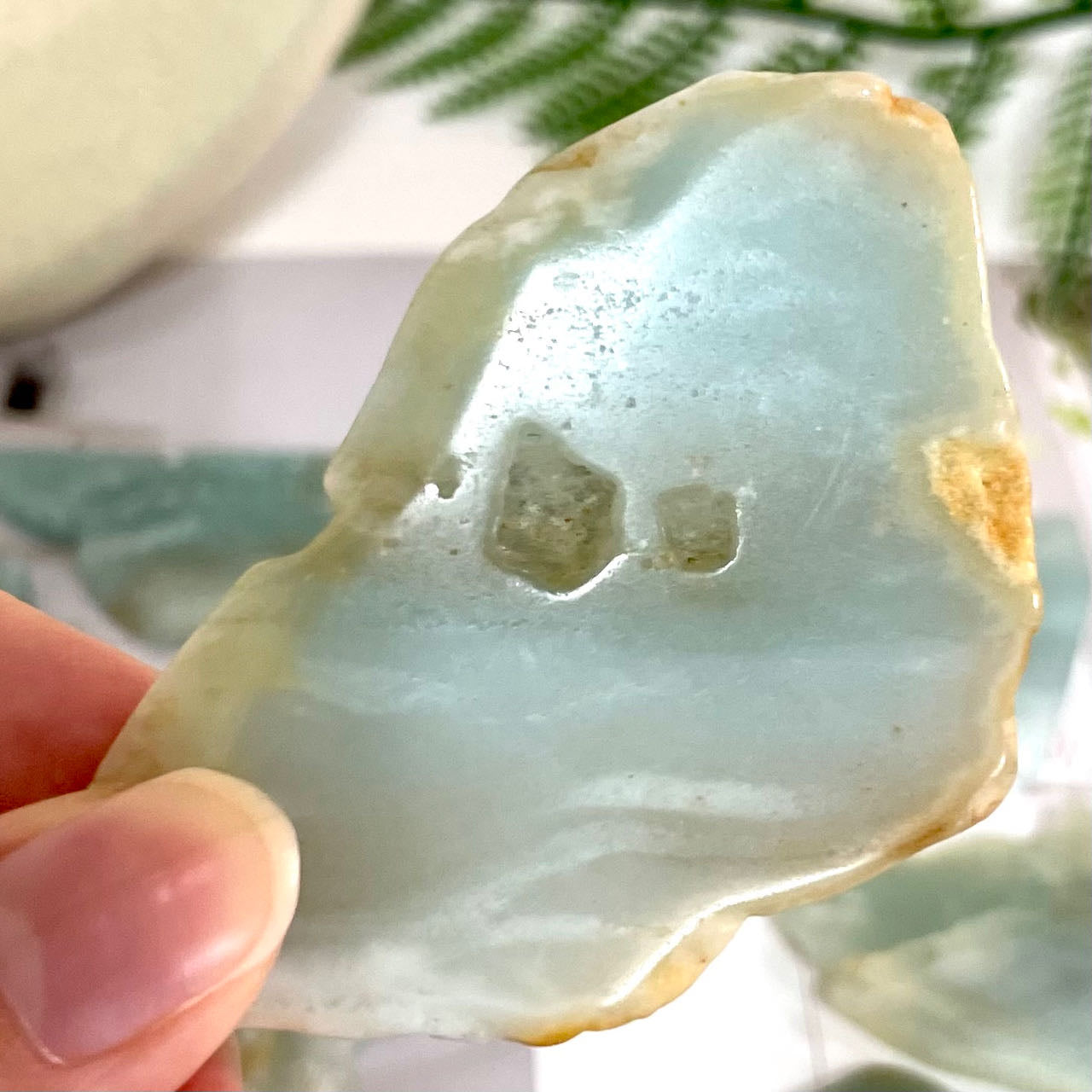 Caribbean Calcite Slice 600G Healing Crystals Home Decoration From IG Crystal
