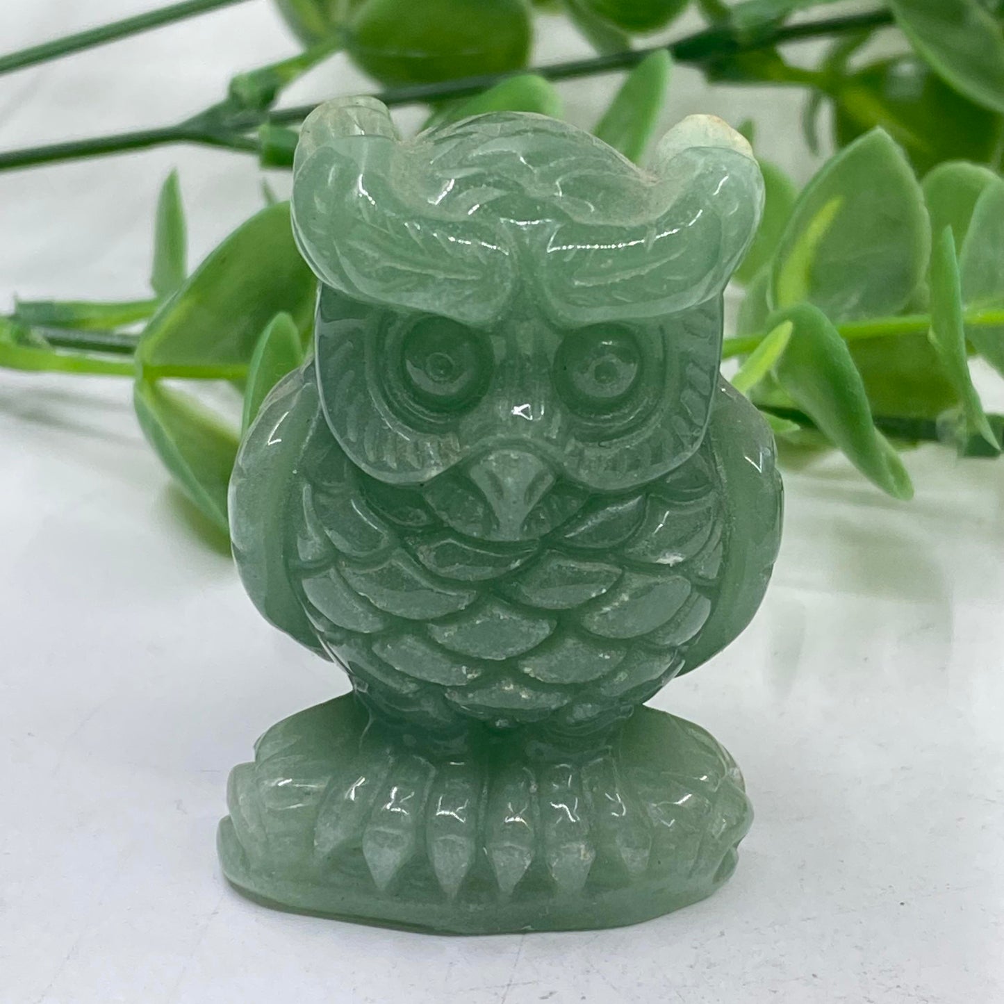 4 Counts Mix 2 Inch Crystal Carvings Owl Different Stone From IG Crystal