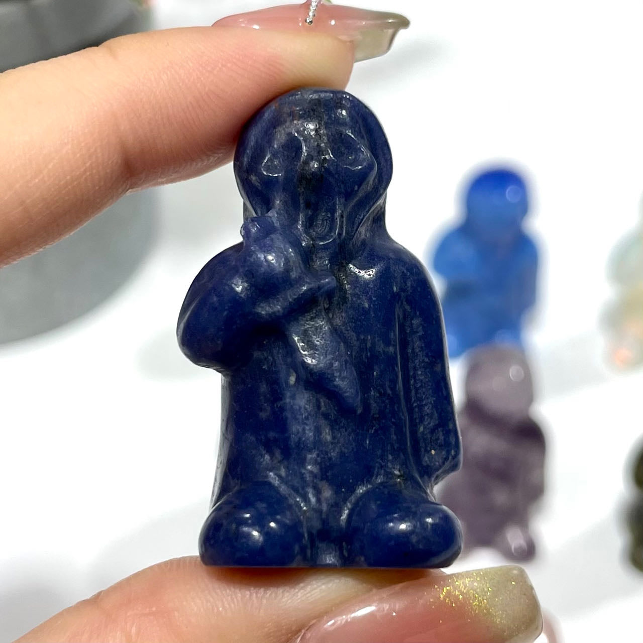 3 Counts Halloween Knife-wielding Ghost Crystal Carving Healing Crystal Gem Reiki Healing Home Decor Crystal Jewelry Shop Pretty Crystals From IG Crystal