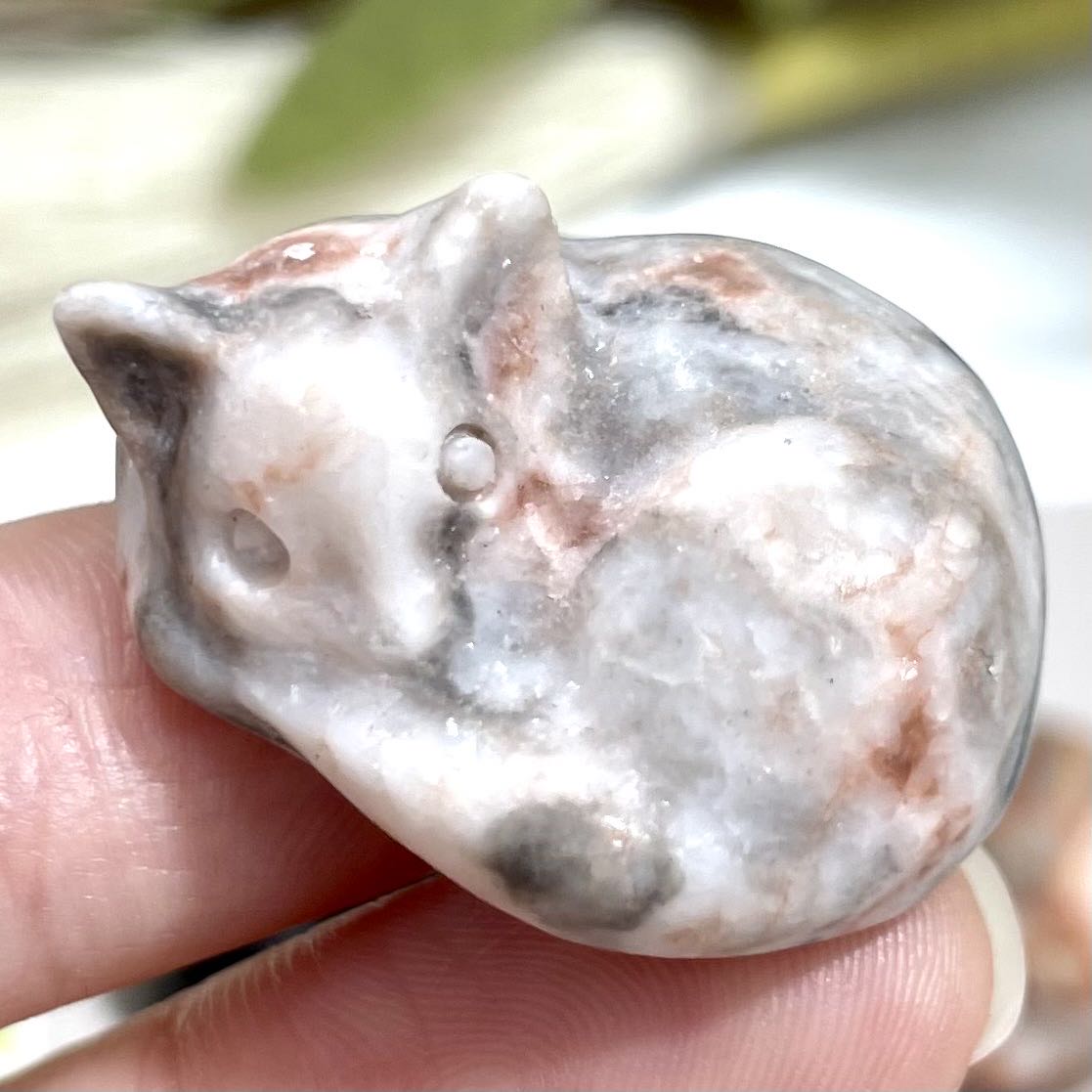 3 Counts Different Material Small Civet Crystal Lavakite Black Obsidian Strawberry Quartz Green Aventurine Healing Stone Home Decoration From IG Crystal