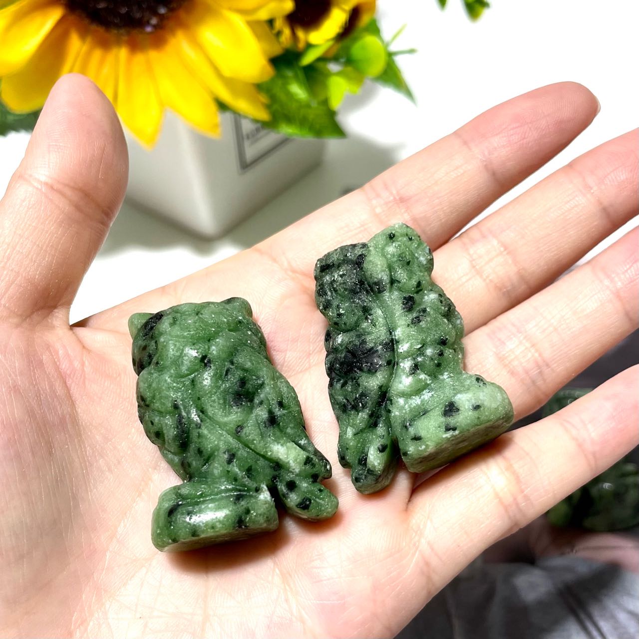 4 Counts 1.5 Inches Ruby Funchsite Owl High Quality Natural Crystal Healing Stone Home Decoration From IG Crystal