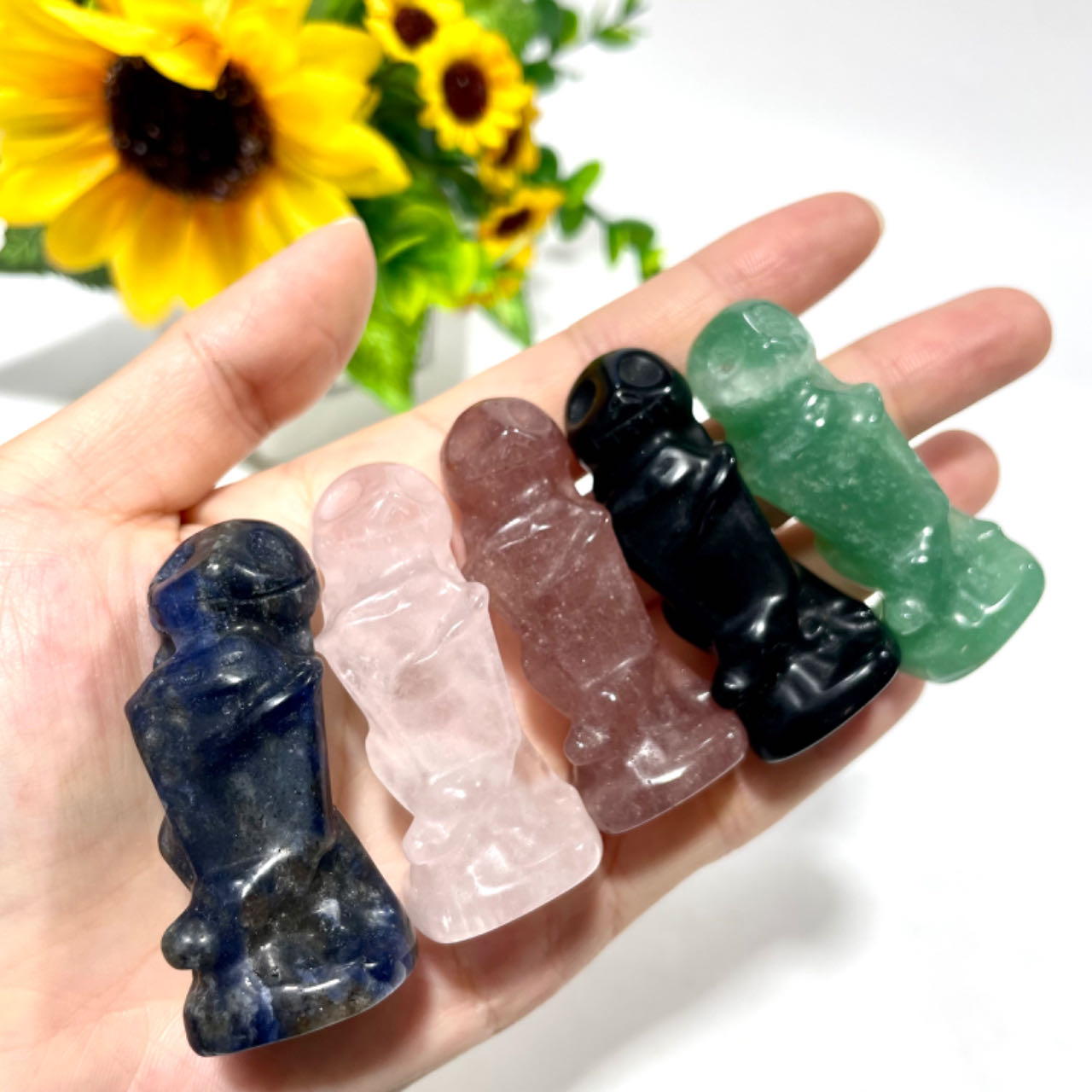 3 Counts Various Materials Halloween Jack Gravestone Crystal Carving Healing Crystal Gem Reiki Healing Home Decor Crystal Jewelry Shop Pretty Crystals From IG Crystal