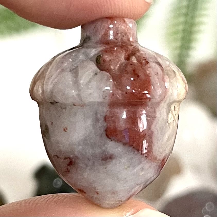 IG Crystal Different Material Pinecone Crystals Set 18 Counts Rose Quartz Clear Quartz Yellow Tiger Eye Amethyst Sodalite Green Aventurine Rohdnite Kiwi Jasper Healing Crystal Home Decoration