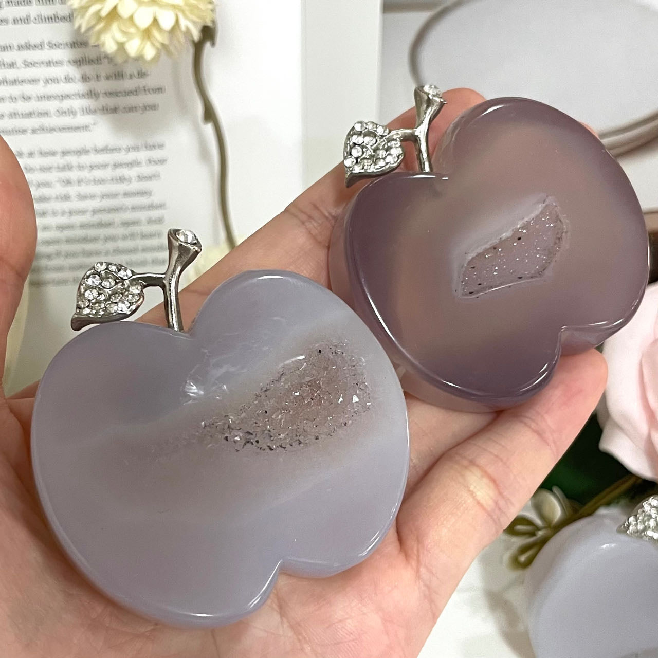 Apple Agate High Quality Natural Crystals (Stochastic 7pc) From IG Crystal