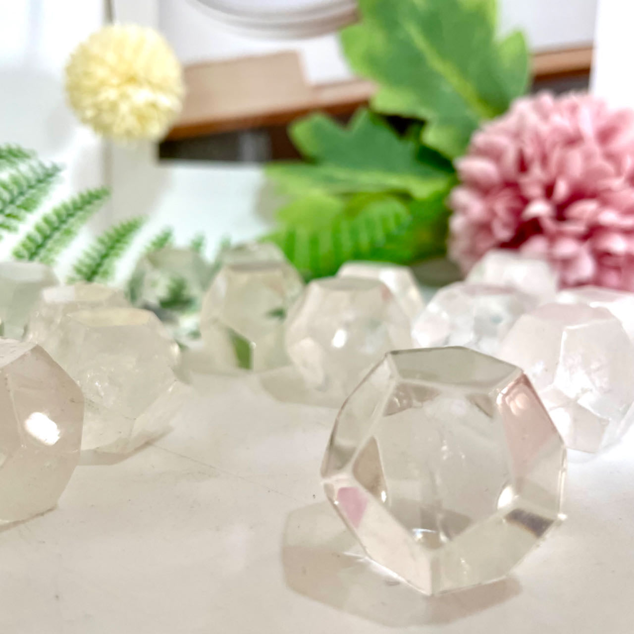 Clear Quartz 12 Faceted Healing Stone From IG Crystal