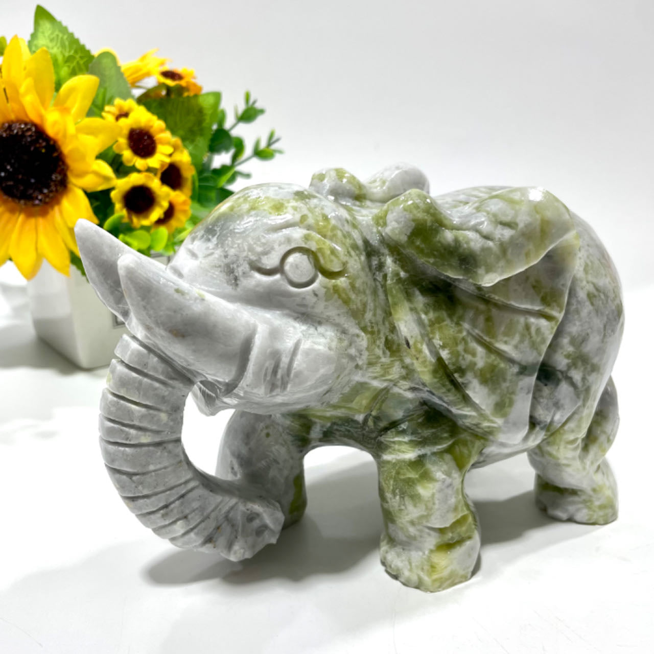 1 Count Big Elephant Jade Healing Crystal Gem Reiki Healing Home Decor Crystal Jewelry Shop Pretty Crystals From IG Crystal