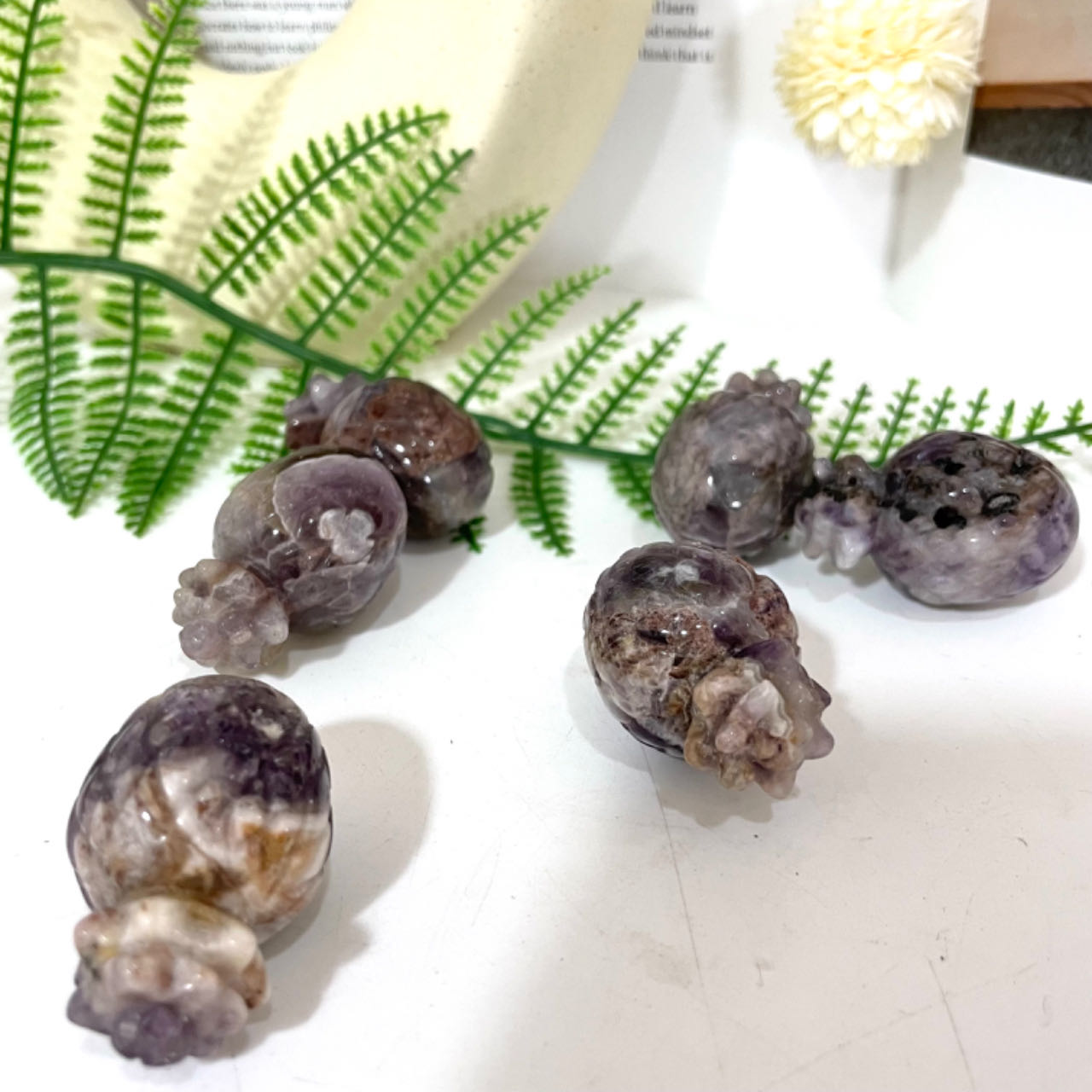 4PCS Small Amethyst Pineapple Healing Crystal Home Decoration From IG Crystal