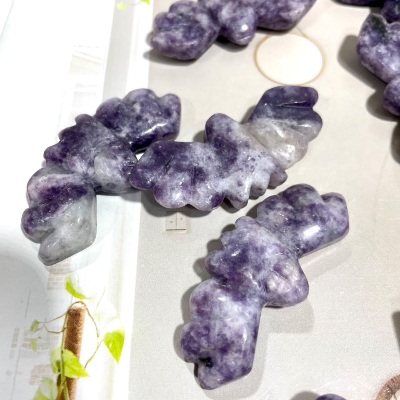 7 Counts Amethyst Bat Crystal Healing Crystal Home Decoration From IG Crystal