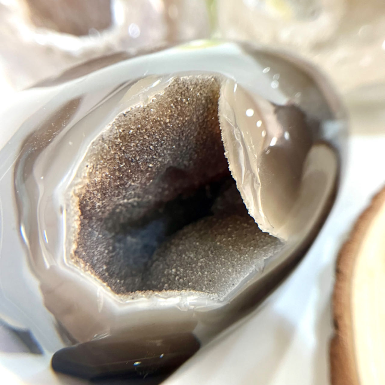 Different Maerail Druzy Egg Natural Raw Geode From IG Crystal