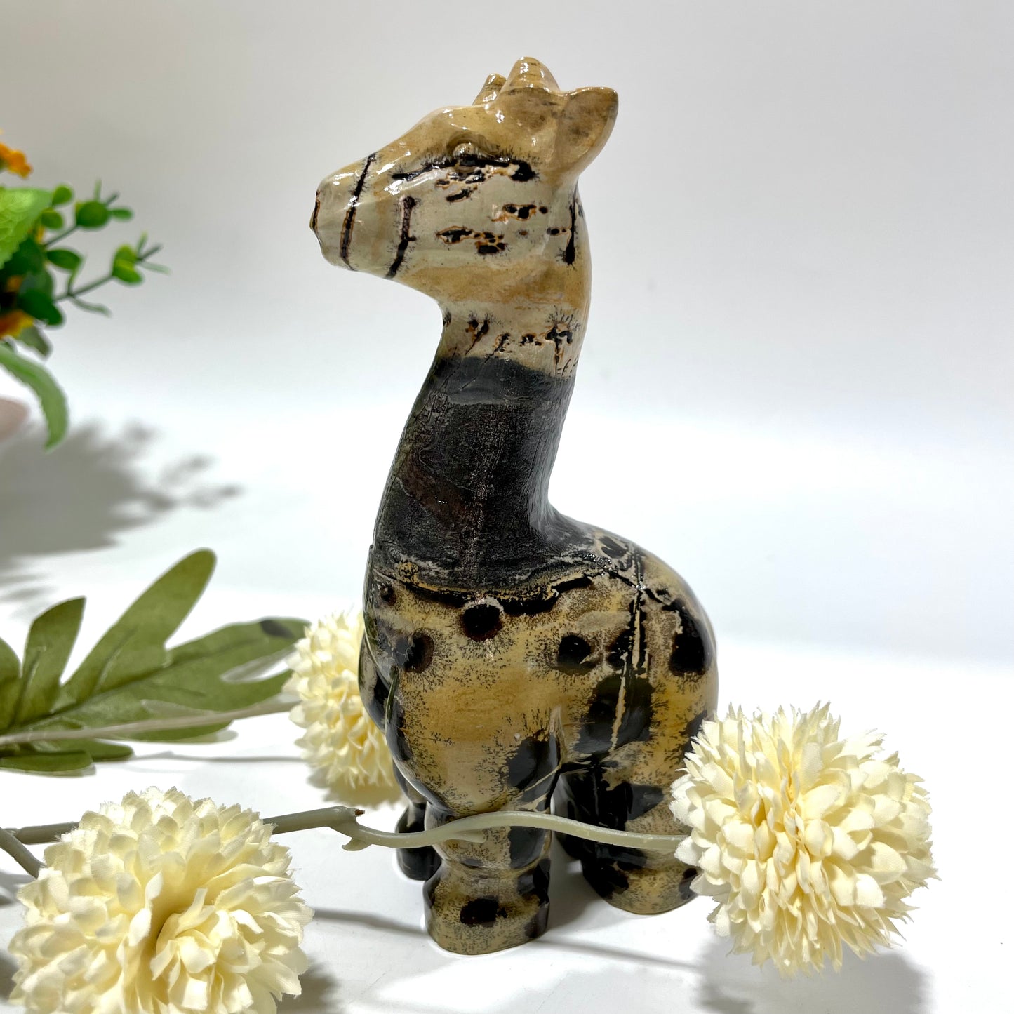 Picture Jasper Giraffe Crystal Carving Healing Stones Natural Stone Chakra Balancing Reiki Home Office Decor From IG Crystal