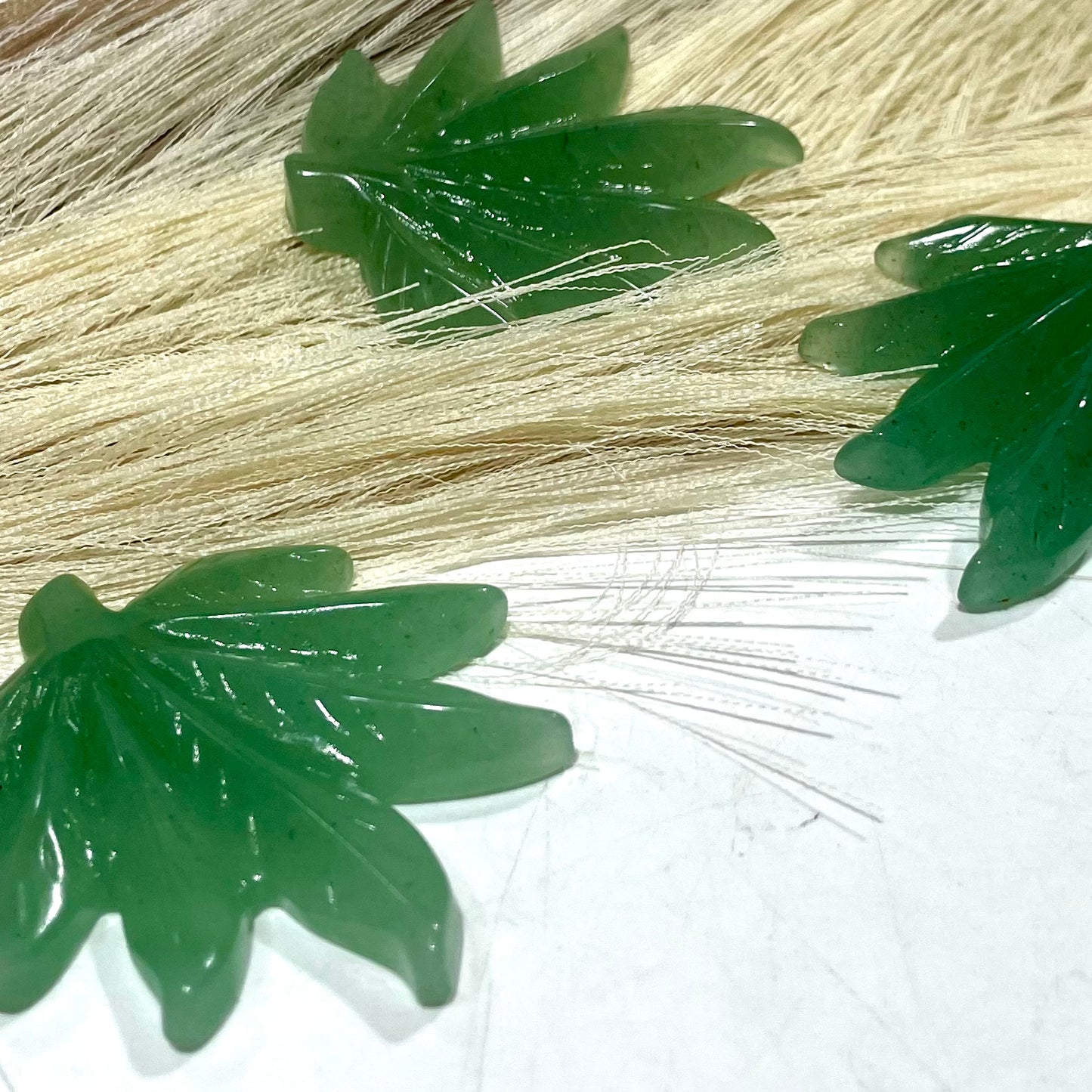 9 Counts Green Aventurine Leaf Crystal Carving Healing Stones Natural Stone Chakra Balancing Reiki Home Office Decor From IG Crystal