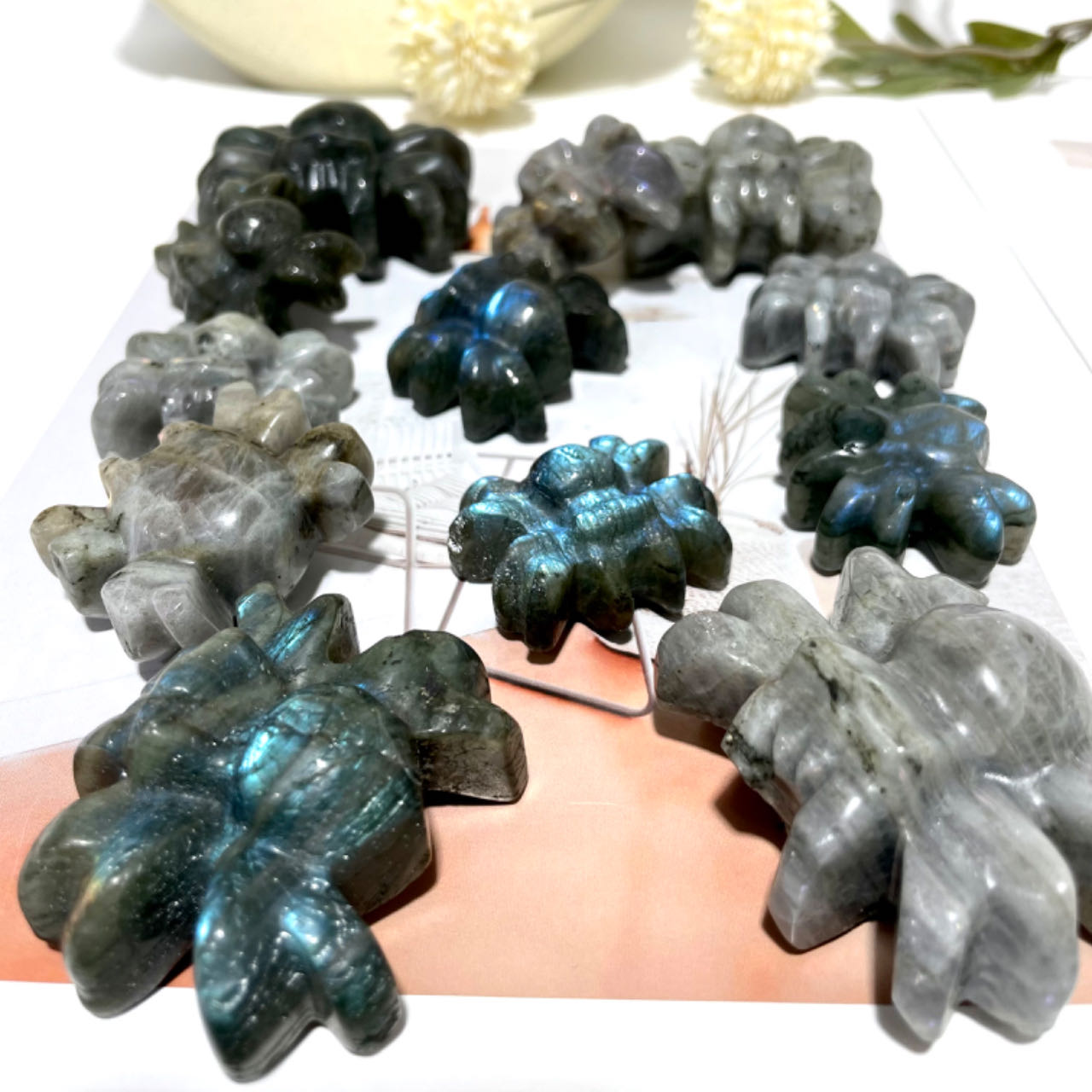 Labradorite Spider Crystal Healing Crystal Home Decoration From IG Crystal