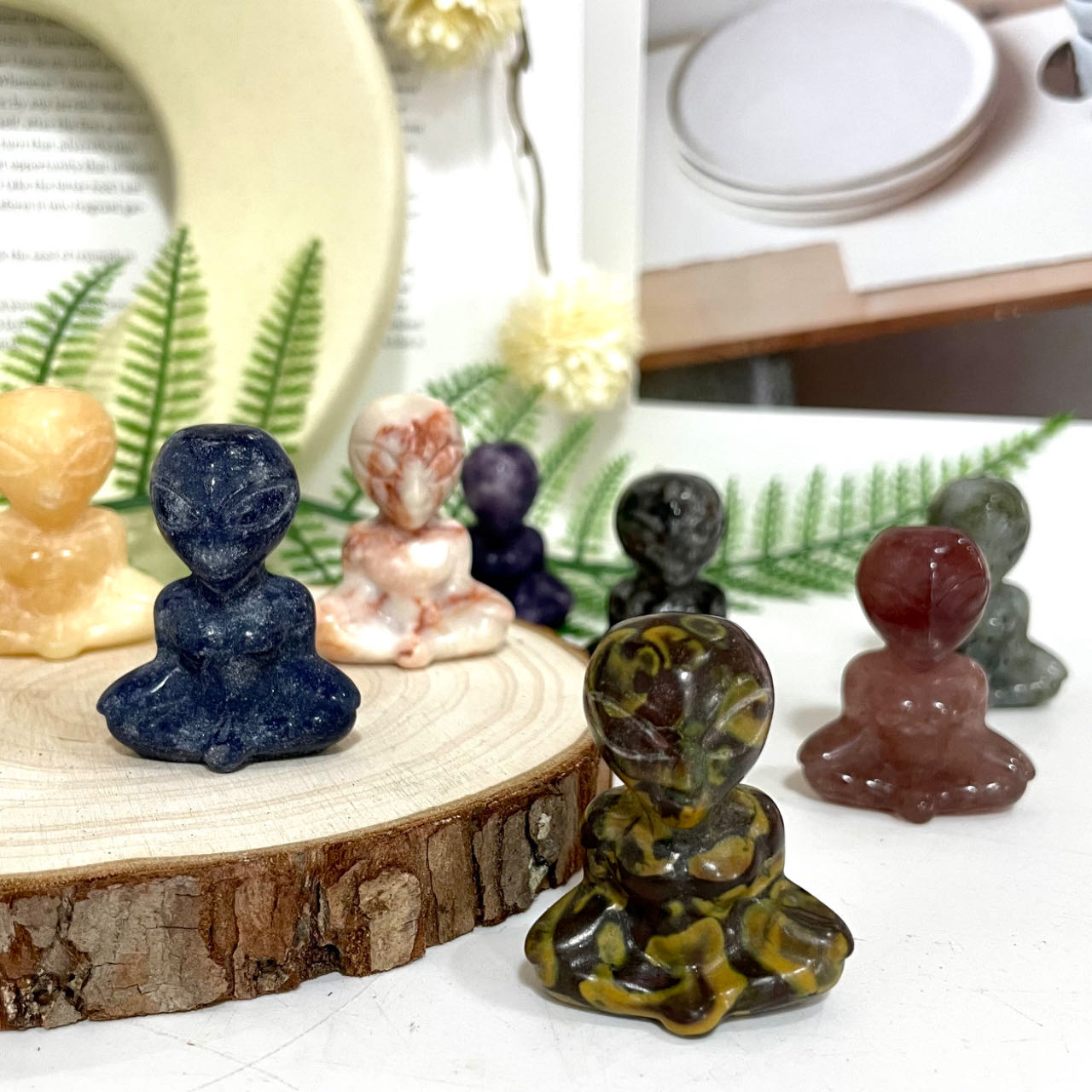 Different Maerail High Quality Natural Ultraman Buddha Crystals 3 Counts Healing Stone Home decoration From IG Crystal
