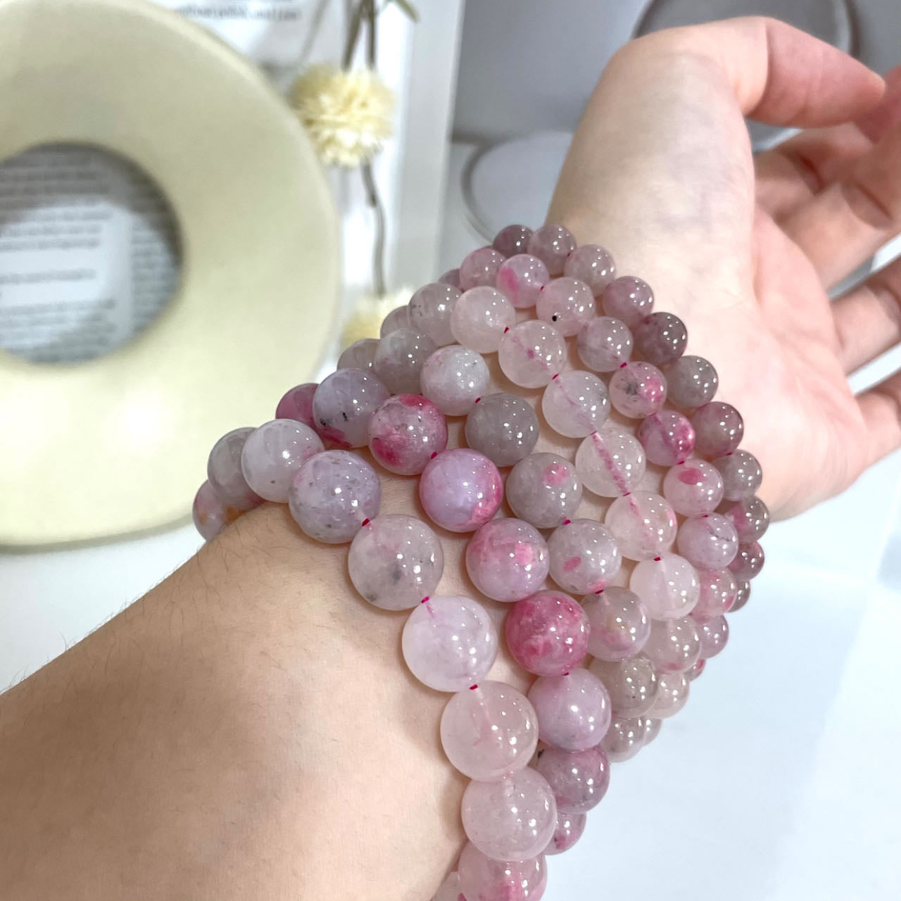 High Quality Rhodonite Bracelet 7~12mm Energy Healing Crystals Jewelry for Women DIY Bracelet From IG Crystal
