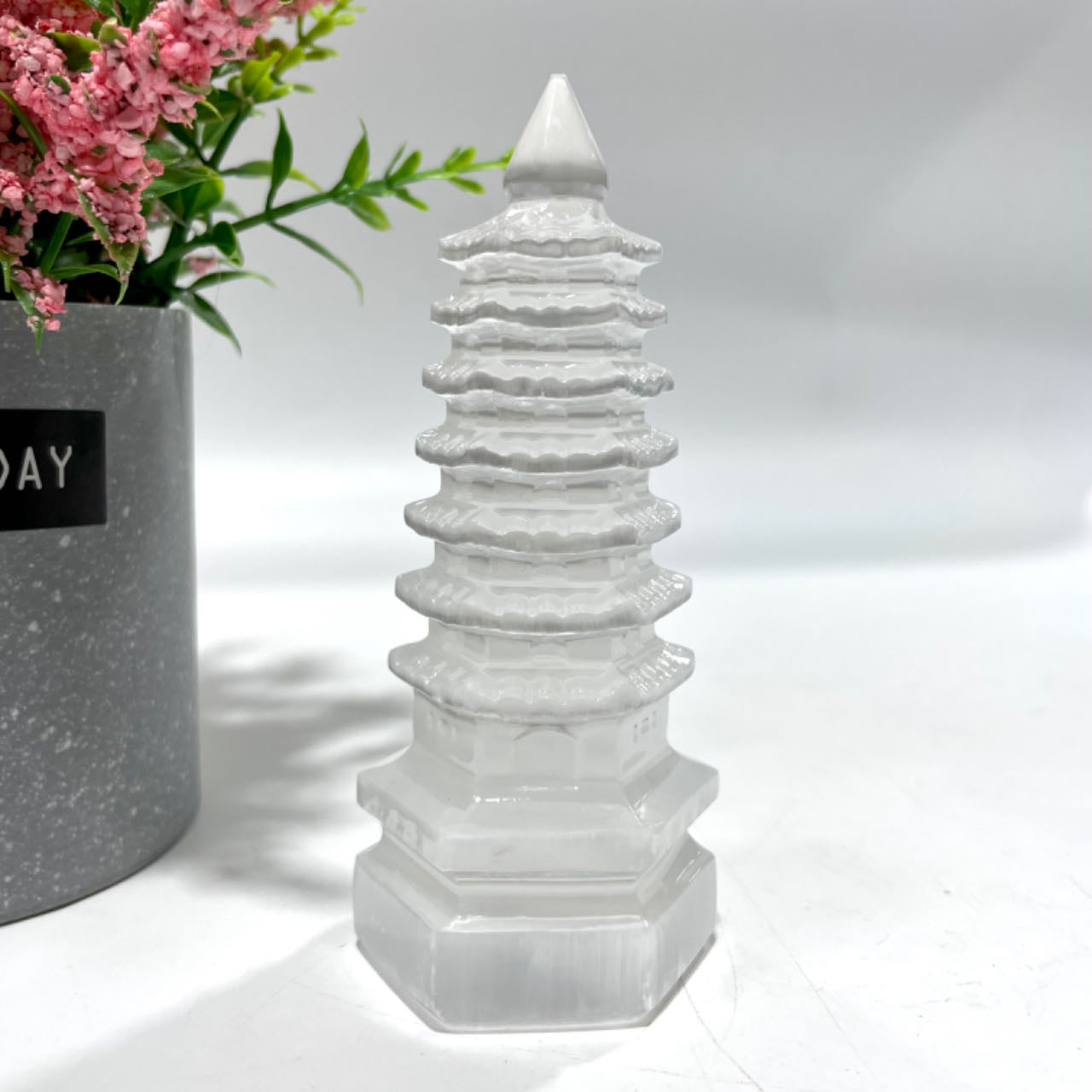 1 Count 10CM Selenite Snowman Christmas Tree Tower Bear Flower Fairy Angel Skull Crystal Natural Gemstone Semi Precious Healing Crystals Enhance Positive Energy Home Decoration From IG Crystal