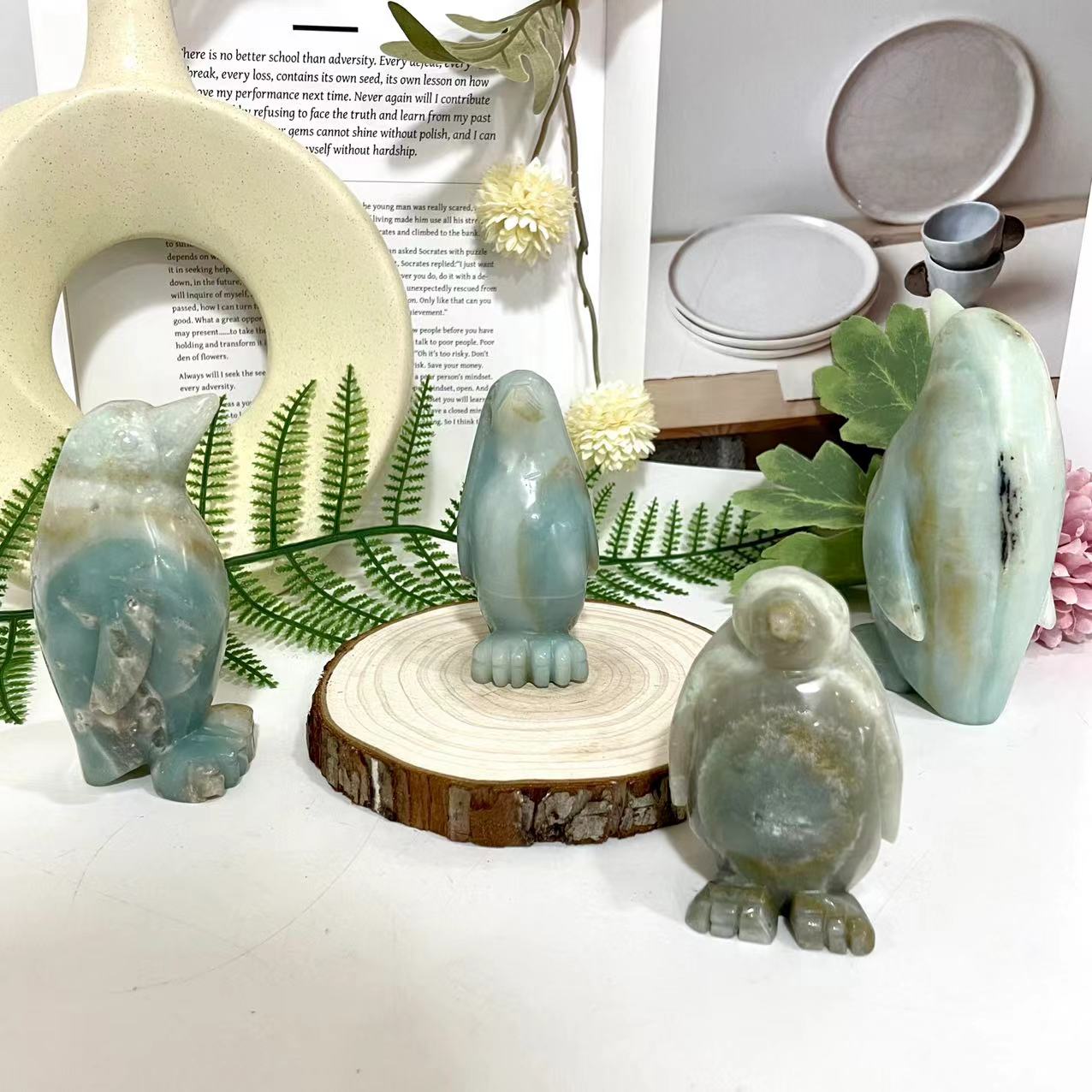 Carribean Calcit Animals Crystal Elephant Penguin Bear Healing Stone Stochastic 1PCS From IG Crystal