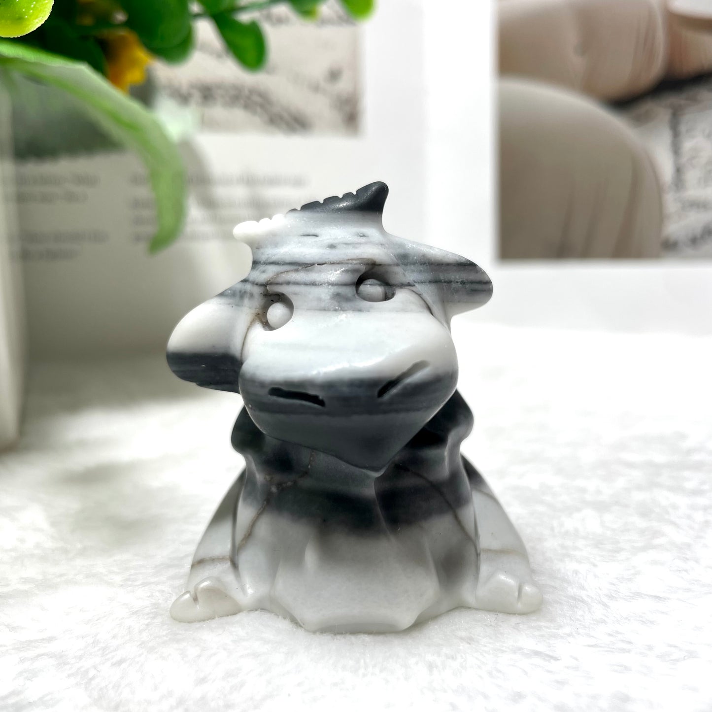 3 Counts Taiji Stone Tai Chi Stone Cow Crystal Carving Healing Stones Natural Stone Chakra Balancing Reiki Home Office Decor From IG Crystal