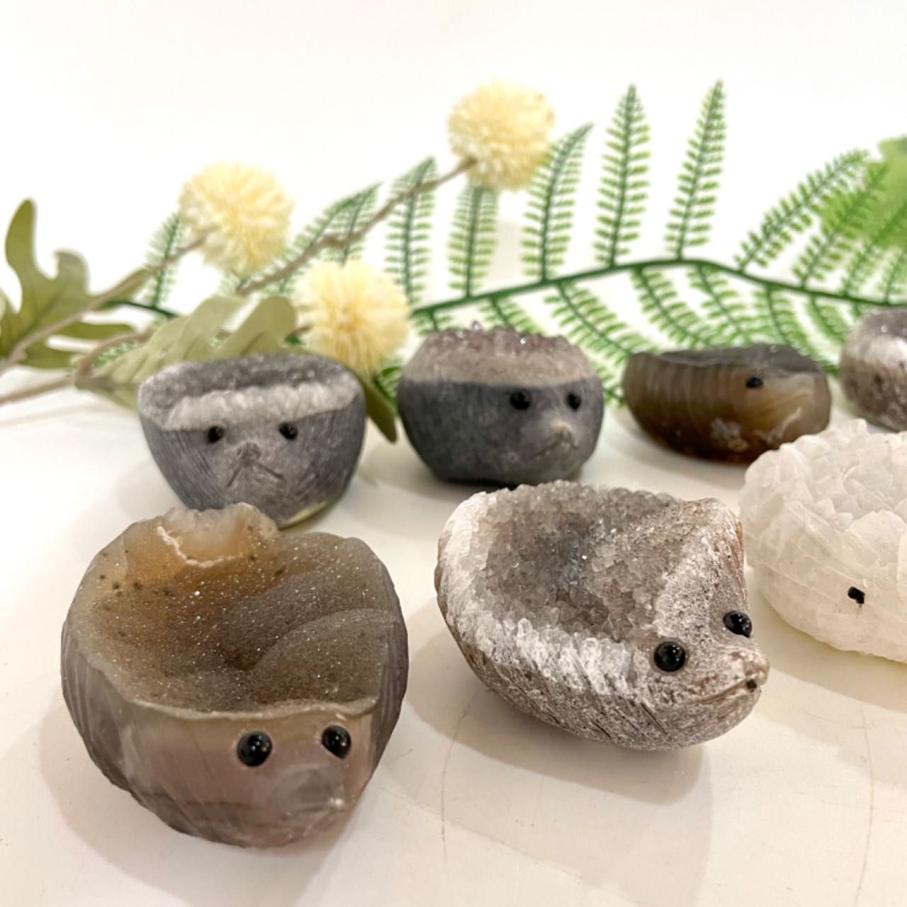 Any 2PCS Druzy Hedgehog Natural Raw Geode From IG Crystal