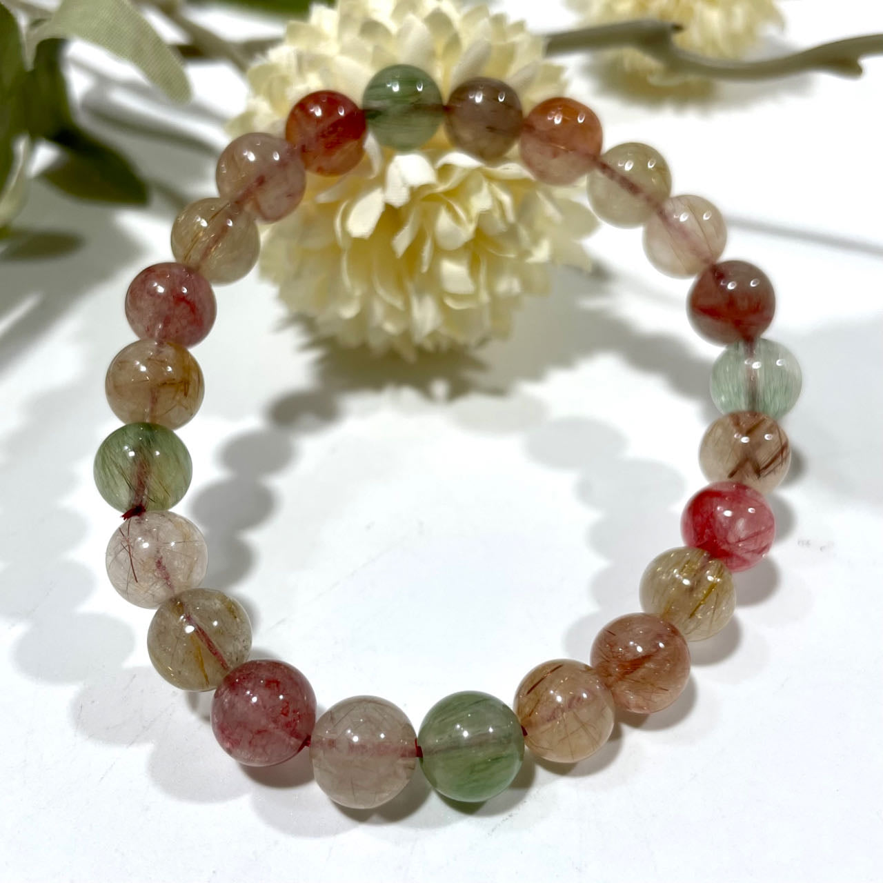 Rabbit Hair Crystal Bracelet 8~12mm Energy Healing Crystals Jewelry for Women DIY Bracelet From IG Crystal