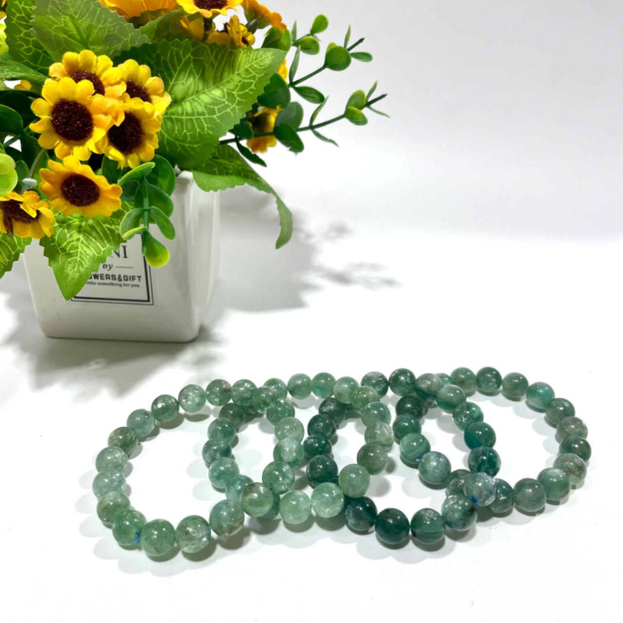1 Count Green Mika Crystal Bracelet 11~12mm Energy Healing Crystals Jewelry for Women DIY Bracelet From IG Crystal