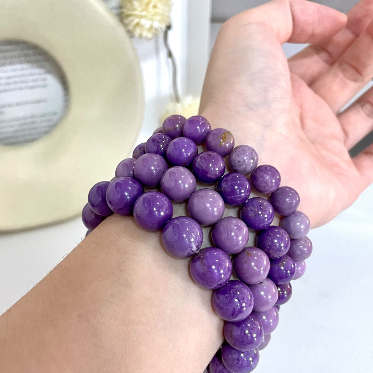 Purple Mica Bracelet 9~12mm Energy Healing Crystals Jewelry for Women DIY Bracelet From IG Crystal