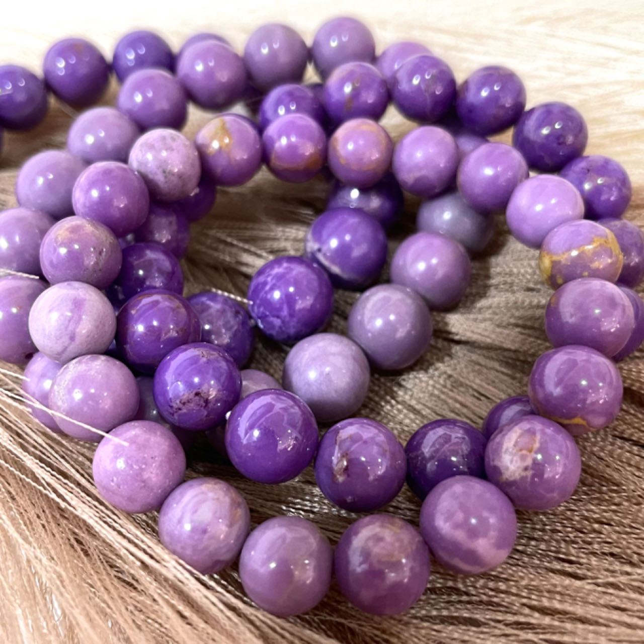 Purple Mica Bracelet 9~12mm Energy Healing Crystals Jewelry for Women DIY Bracelet From IG Crystal