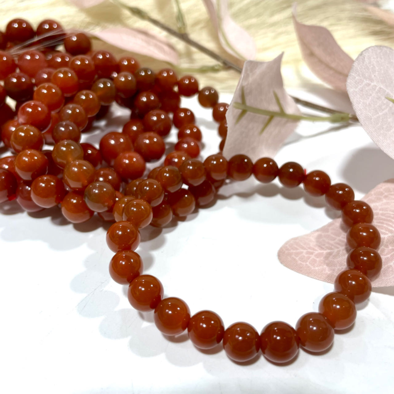 Red Carnelian Agate Bracelets 8~14mm Natural Crystals Healing Stones Crystal Jewelry Shop Pretty Crystals From IG Crystal