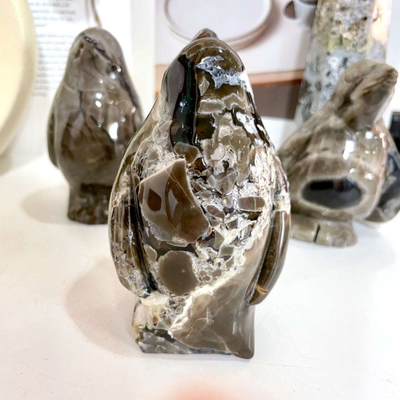 Volcanic Agate Penguin Crystal Height about 10.6cm From IG Crystal