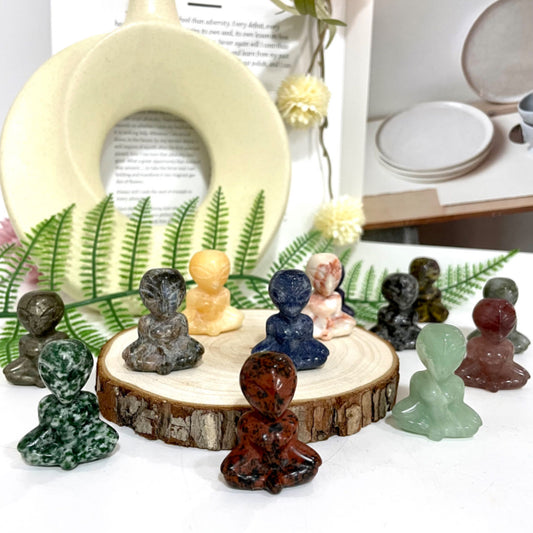 Different Maerail High Quality Natural Ultraman Buddha Crystals 3 Counts Healing Stone Home decoration From IG Crystal