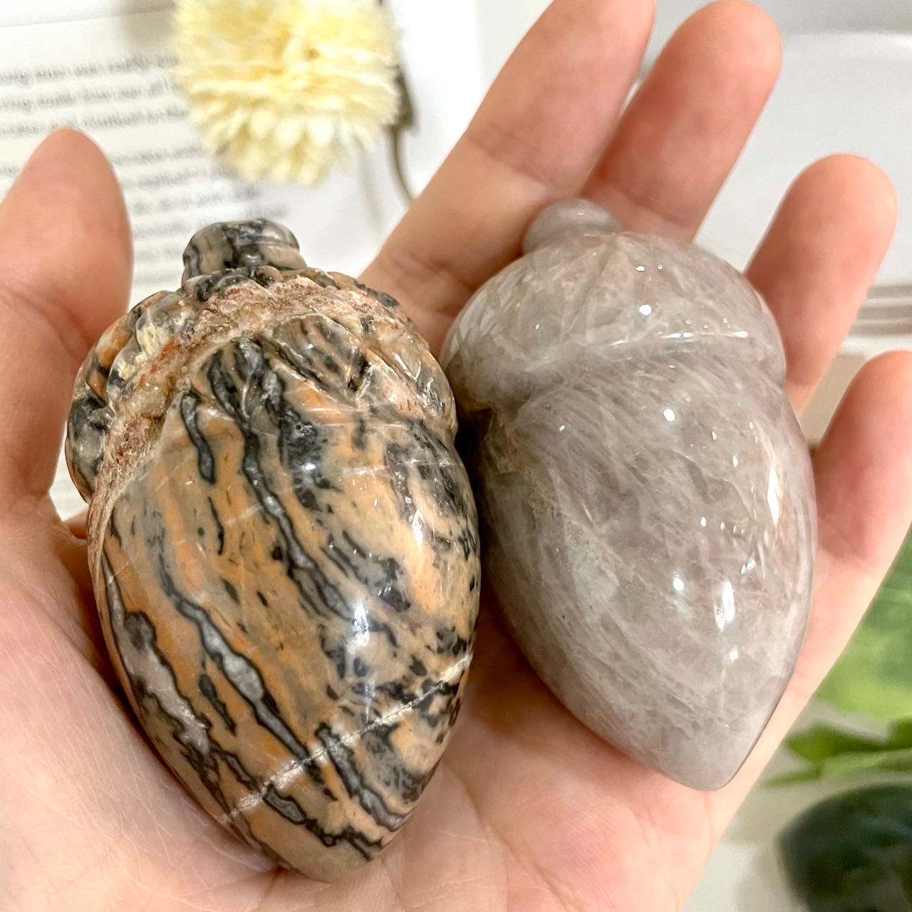 6.5cm Different Maerail Pinecone Crystal Clear Quartz Rose Quartz Dalmatian Jasper Stochastic 5PCS From IG Crystal