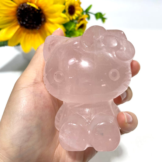 1 Count Rose Quartz HK Crystal Carving Healing Stones Natural Stone Chakra Balancing Reiki Home Office Decor From IG Crystal
