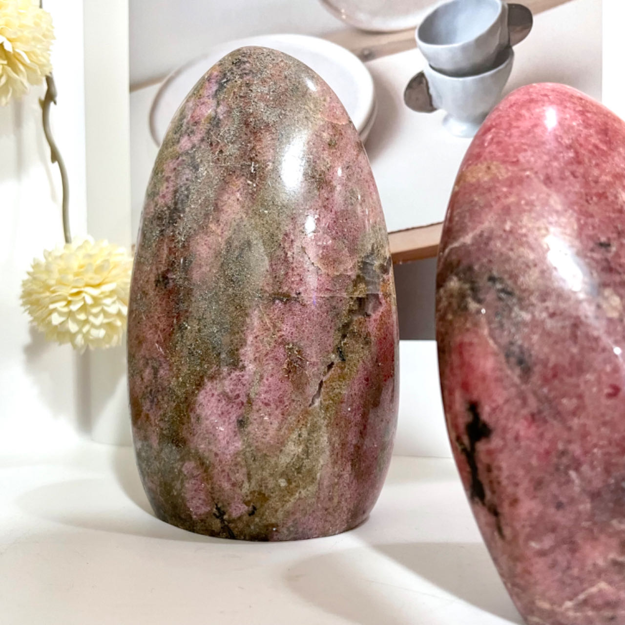 Rhodonite Raw Stone Mountain 1~2 Counts Healing Stone Home Decoration From IG Crystal