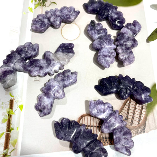 7 Counts Amethyst Bat Crystal Healing Crystal Home Decoration From IG Crystal