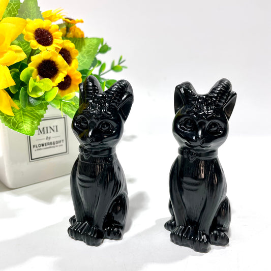 2 Counts Black Obsidian Cute Deer Crystal Carving Healing Stones Natural Stone Chakra Balancing Reiki Home Office Decor From IG Crystal