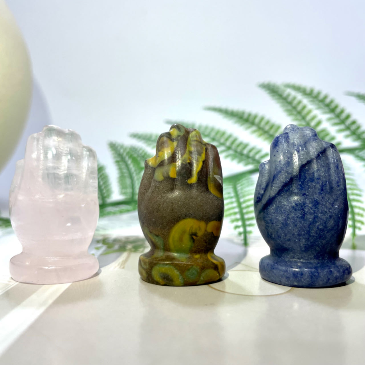 10 Counts Different Material 1.5 Inch Buddha's-hand Crystal Rose Quartz Clear Quartz Kiwi Jasper Sodalite Amethyst Opalite Unakite Healing Crystal From IG Crystal