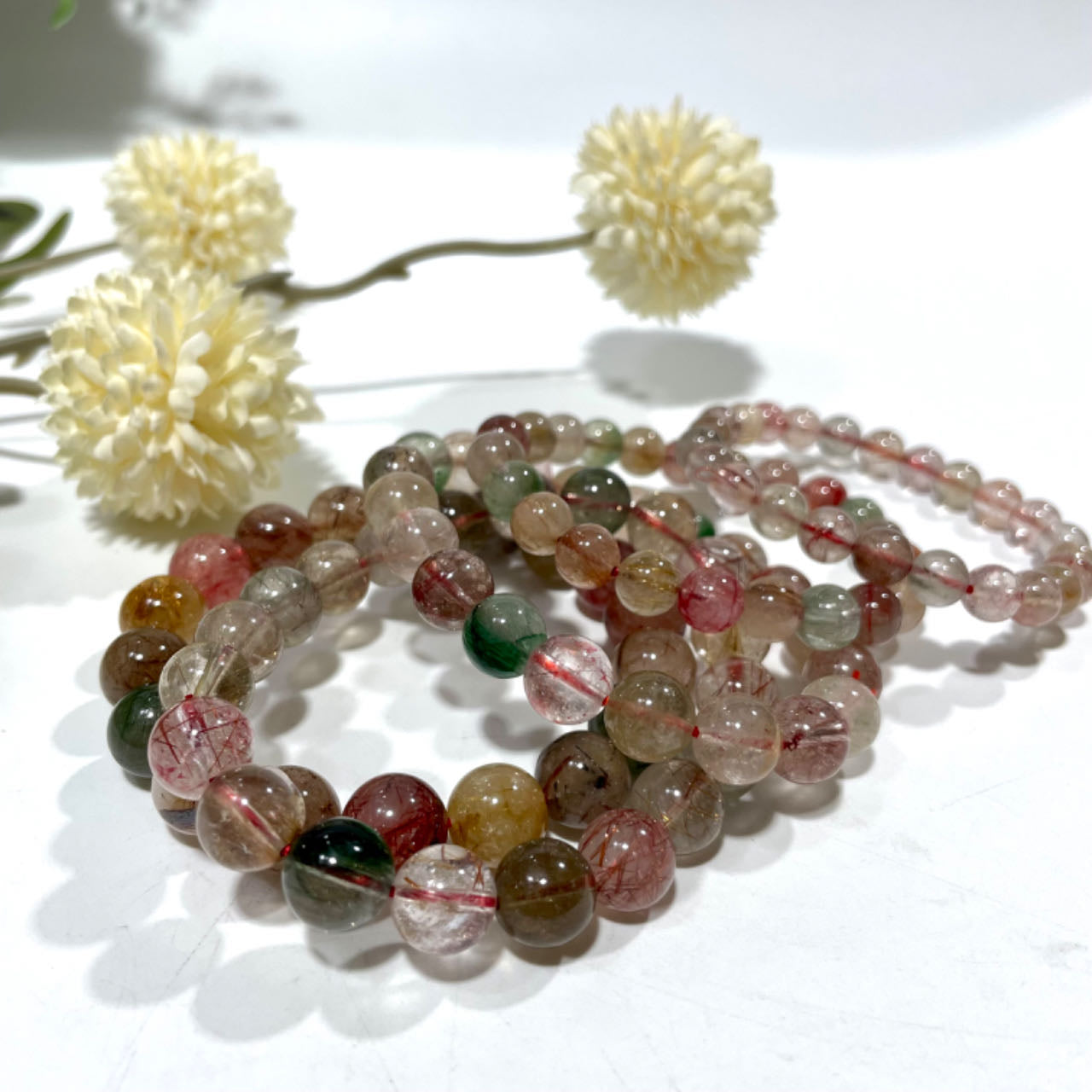 Rabbit Hair Crystal Bracelet 8~12mm Energy Healing Crystals Jewelry for Women DIY Bracelet From IG Crystal