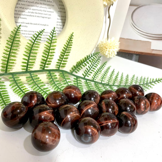 18 Counts 26mm Small Red Tiger Eyes Balls Healing Stone Home Decoration From IG Crystal
