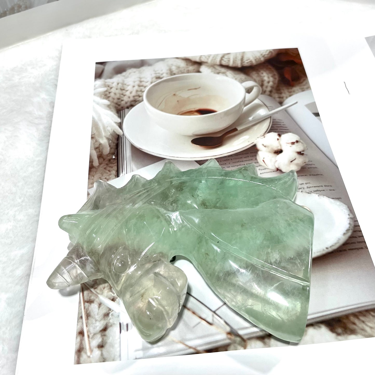 1 Count Fluorite Laughing Unicorn Crystal Carving Healing Stones Natural Stone Chakra Balancing Reiki Home Office Decor From IG Crystal
