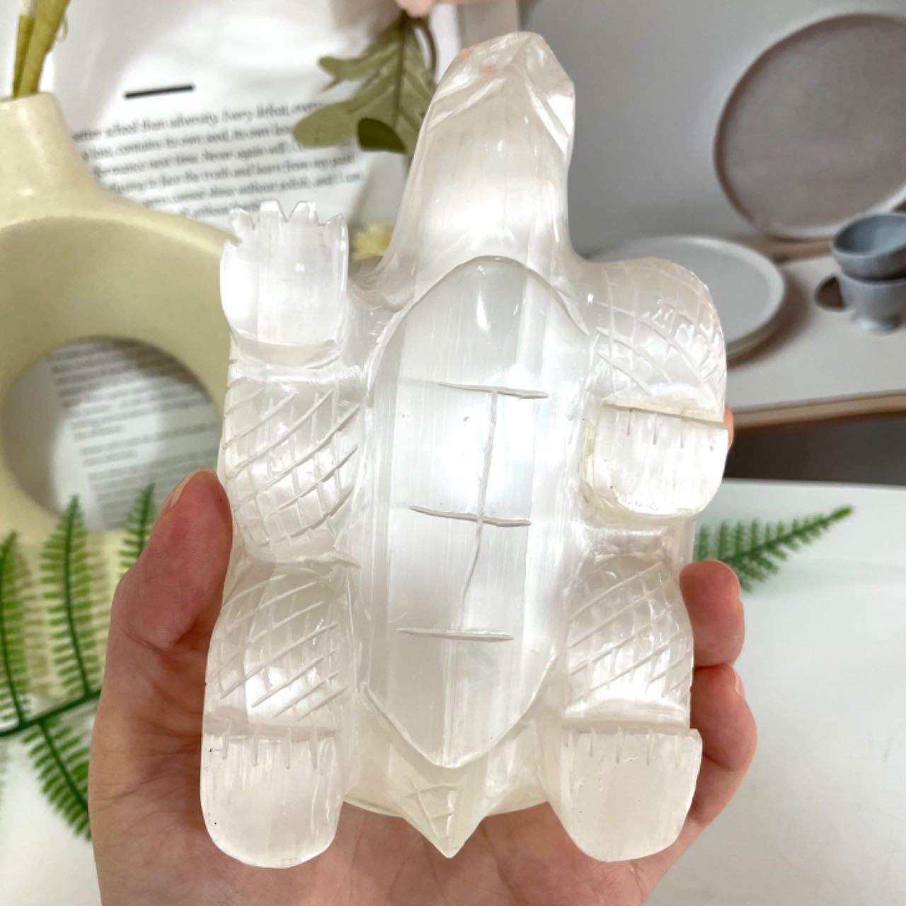 Selenite Turtle Crystal 1PCS Healing Stone for Spiritual Use Home Decor From IG Crystal