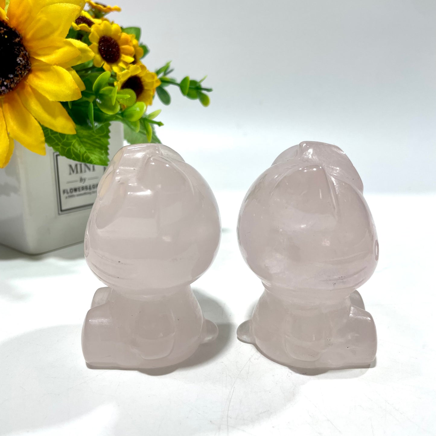1 Count Rose Quartz HK Crystal Carving Healing Stones Natural Stone Chakra Balancing Reiki Home Office Decor From IG Crystal