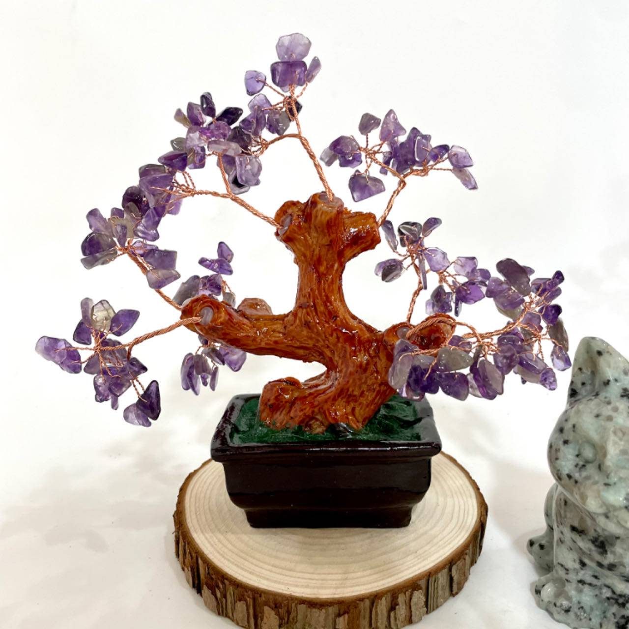 Money Tree Yellow Crytal Amethyst Rose Quartz Green Flourite Healing Crystals and Stones Tree for Home and Office Desk Decoration From IG Crystal