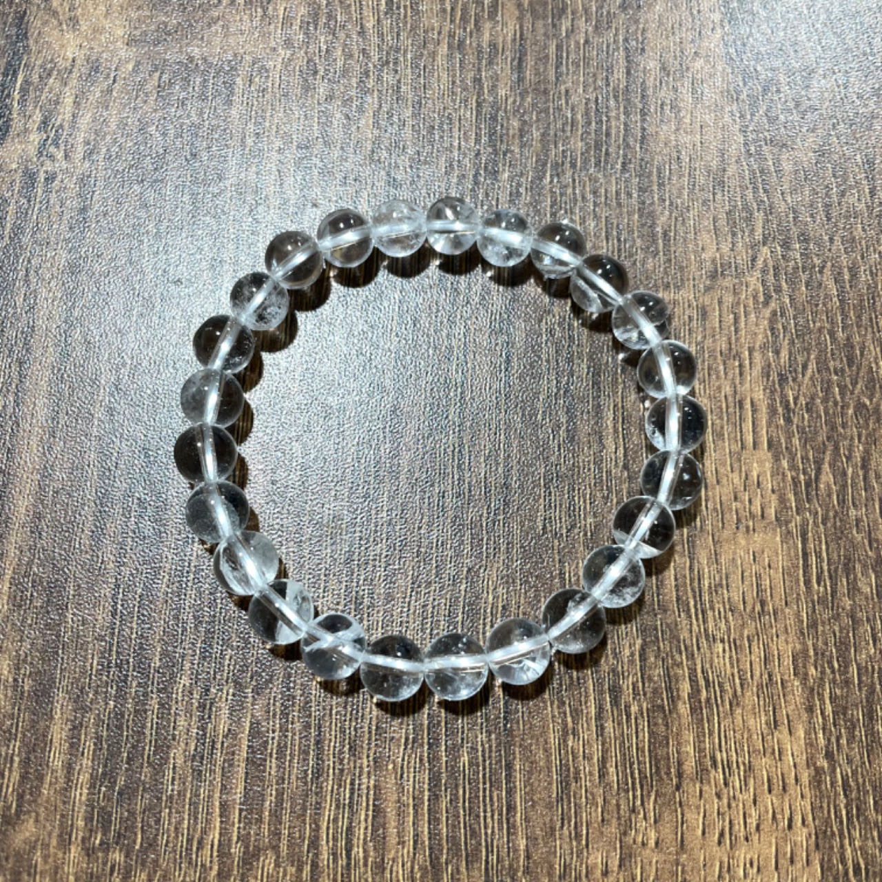 5 Counts Natural Clear Quartz Bracelet – Handmade Gem Semi Precious Gemstone Bracelet – Unisex Stretch 8mm Round Beaded Bracelets – Healing Crystal Bracelet for Women, Men, and Teens – Mens Bracelet From IG Crystal
